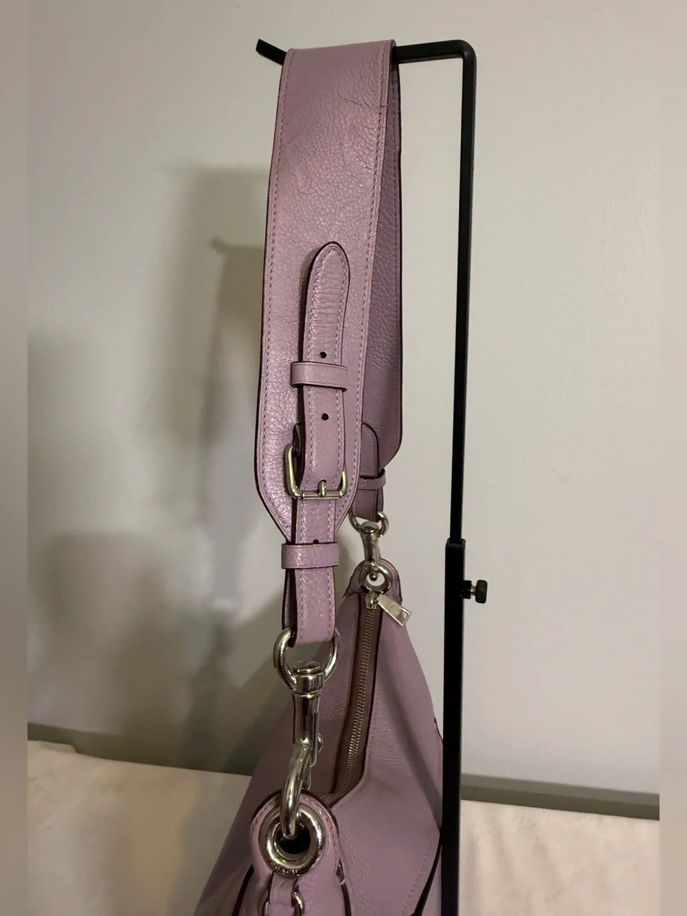 Coach Jes Hobo Shoulder Bag Lilac Purple Pebbled Leather F76695